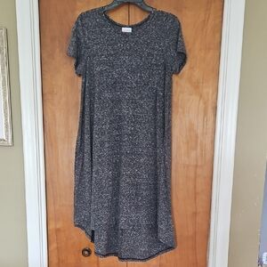 LuLaRoe Gray High-Low Casual Pocket Dress Crew Neck Short Sleeve Small